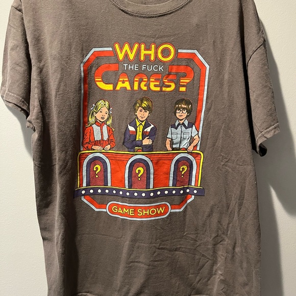 Threadless Other - Who the Fuck Cares Game Show Graphic Tee Size L